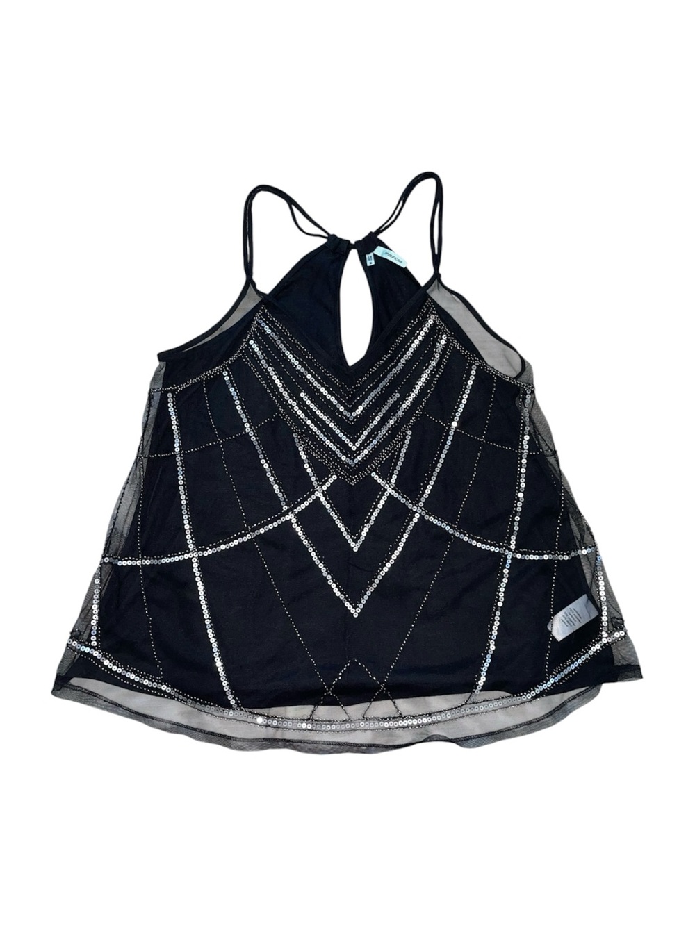 Maurices Black Mesh Sparkly Tank Top